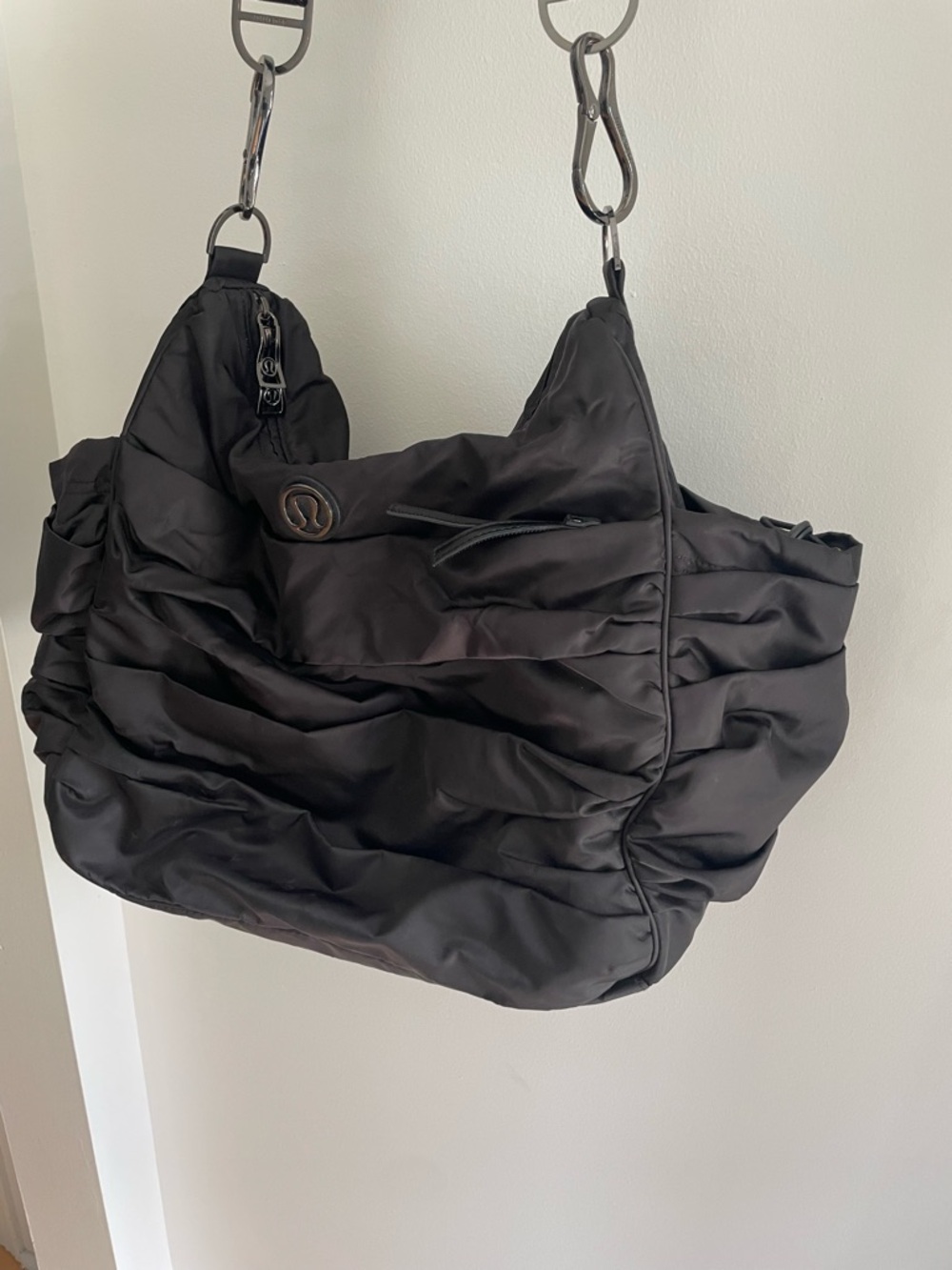 lululemon athletica Black Ruffled Nylon Shoulder Tote - Picture 5 of 16